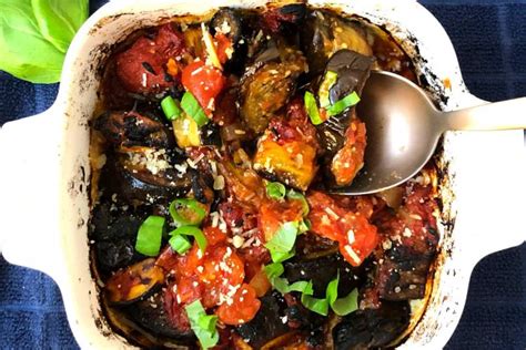 Roasted Eggplant Marinara With Basil And Parmesan The Flavor Dance