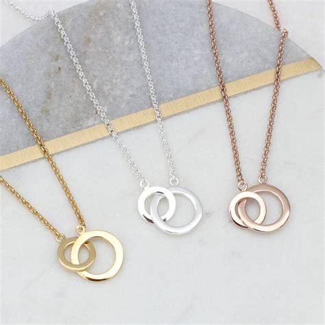 18ct Gold Plated Or Sterling Silver Infinity Rings Necklace Hurleyburley
