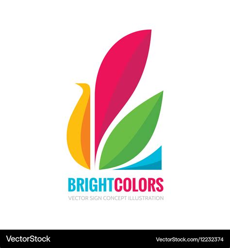Bright Colors Logo Template Royalty Free Vector Image