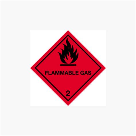 Self Adhesive 250x250mm Flammable Gas 2 Signs Safety Sign UK