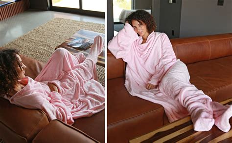 Catalonia Wearable Fleece Blanket With Sleeves And Foot