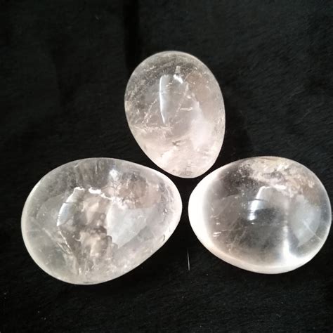 38 32mm natural clear quartz crystal egg in stones from home and garden on