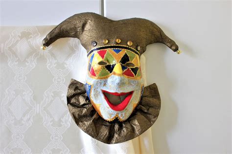 Venetian Mask Jester Joker Mask Jester Masquerade Mask Full Etsy