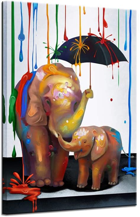 Levvarts Elephant Paintings Wall Art Abstract Animal Canvas Wall Art