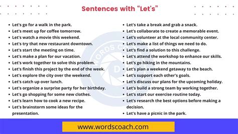 Sentences With Lets Word Coach