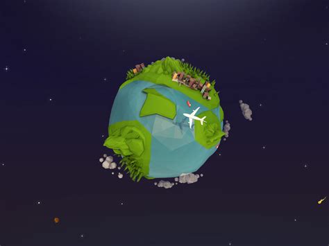 3d Model Cartoon Low Poly Earth Planet Vr Ar Low Poly Animated