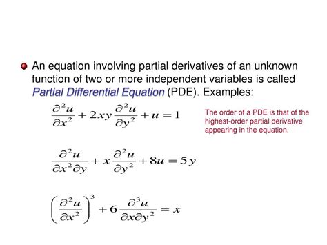Ppt Partial Differential Equations Powerpoint Presentation Free