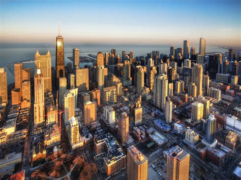 배경 화면 시카고 고층 빌딩 건물 도시 황혼 미국 2560x1920 Hd 그림 이미지