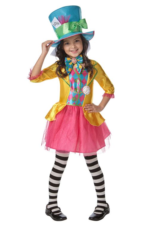 Girls Mad Hatter Alice In Wonderland Book Week Costume Kids Fancy Dress