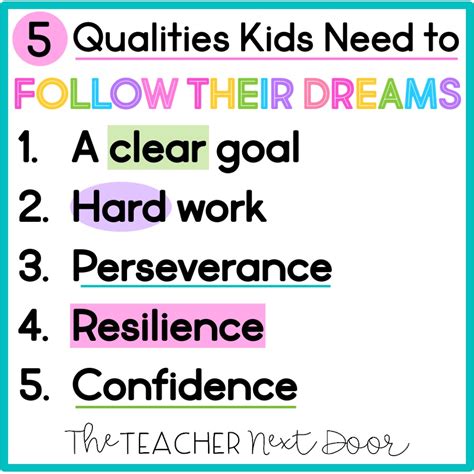 5 Qualities Kids Need To Follow Their Dreams The Teacher Next Door