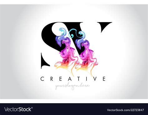 Sv Vibrant Creative Leter Logo Design Royalty Free Vector