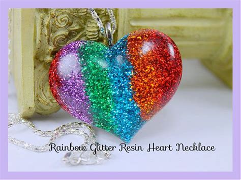 Some Where Over The Rainbow Jumbo Resin Glitter Heart By Etsy Over