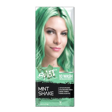 Splat 10 Wash Mint Shake Hair Color No Bleach Temporary Green Hair Dye
