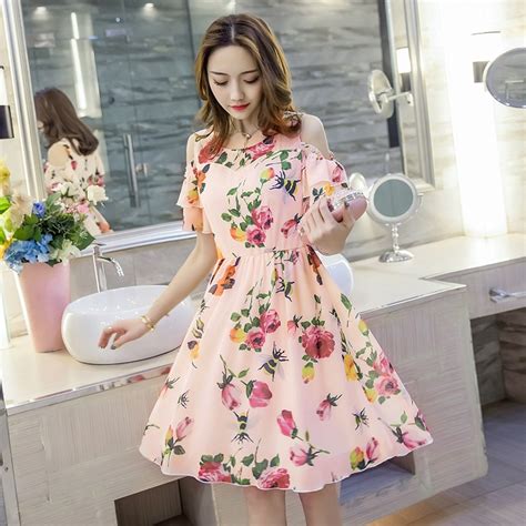 New2017women Cute Summer Dress Plus Size Floral Printed Knee Length
