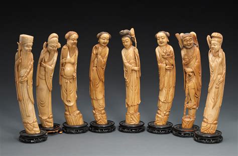 Bonhams A Set Of Tinted And Carved Ivory Figures Of The Eight