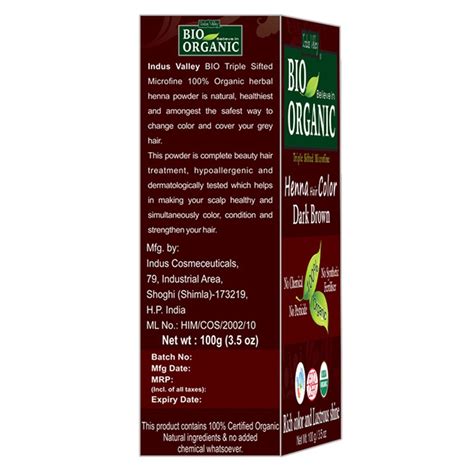 Indus Valley Bio Organic Dark Brown Henna With Hair Ultima Spa For Shiny Hair Semi Permanent