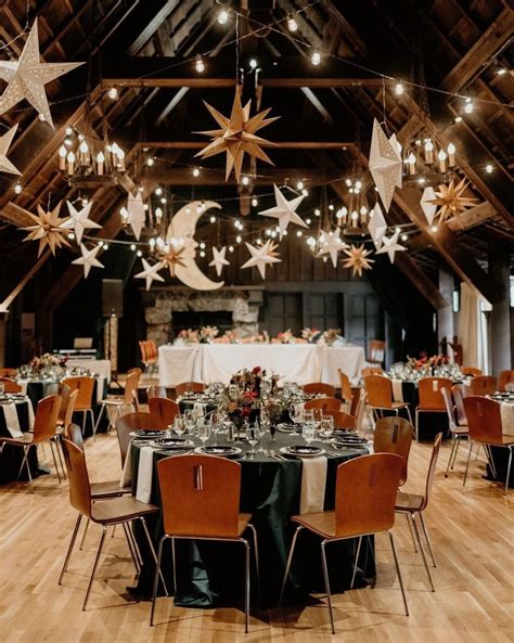 Hanging Stars And Moon Dinner Decorations Celestial Wedding Ideas