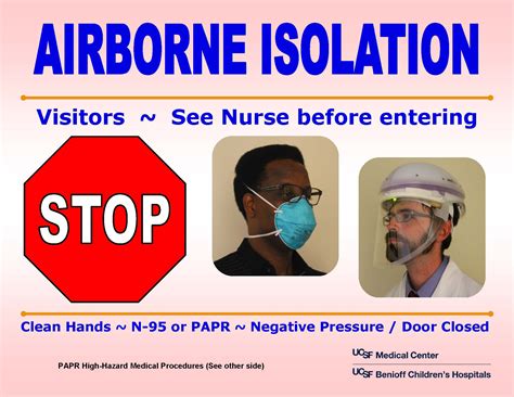 Airborne Isolation Sign Ucsf Health Hospital