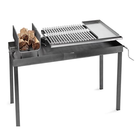 Stainless Steel Bbq With Argentine V Grate Grill And Rotisserie