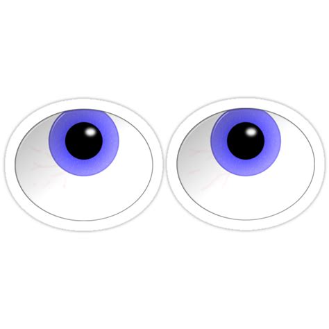Big Blue Cute Cartoon Eyes Stickers By Markuk97 Redbubble
