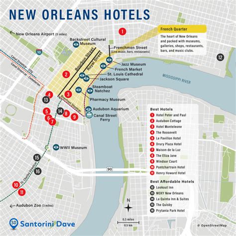 New Orleans Hotel Map Best Areas Neighborhoods And Places To Stay