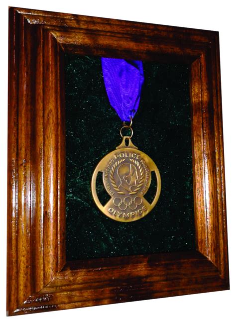 Solid Walnut Single Medal Awards Display Case Traditional Picture