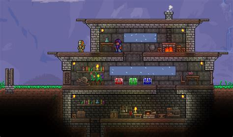 Start with base is a small mod which generates a base at the end of world generation considering all npc's of all active mods. Pre-hardmode Base | Terrarium, Terraria house design, Terraria house ideas