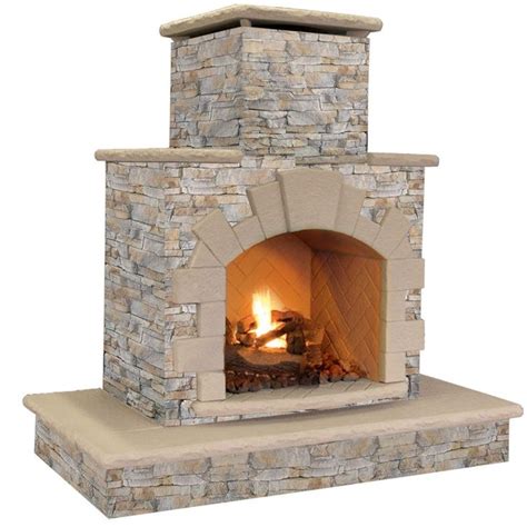 Cal Flame 78 In Stone Veneer Propane Gas Outdoor Fireplace Frp908 3 Na