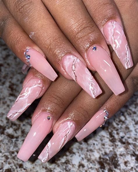 Updated Bubbly Pink Acrylic Nails For August