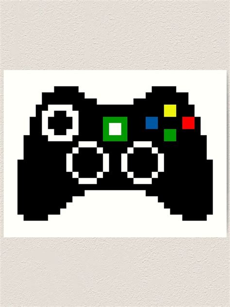 Xbox 360 Controller Pixel Art Art Print For Sale By Crampsy Redbubble