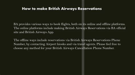 Hence, focus on crafting your message and creating the content while we take care of creating the template. PPT - British Airways Reservations PowerPoint Presentation ...
