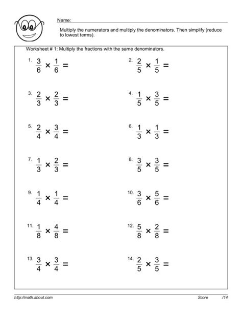 Grade 5 Math Worksheets Multiplying Fractions And Mixed Numbers K5