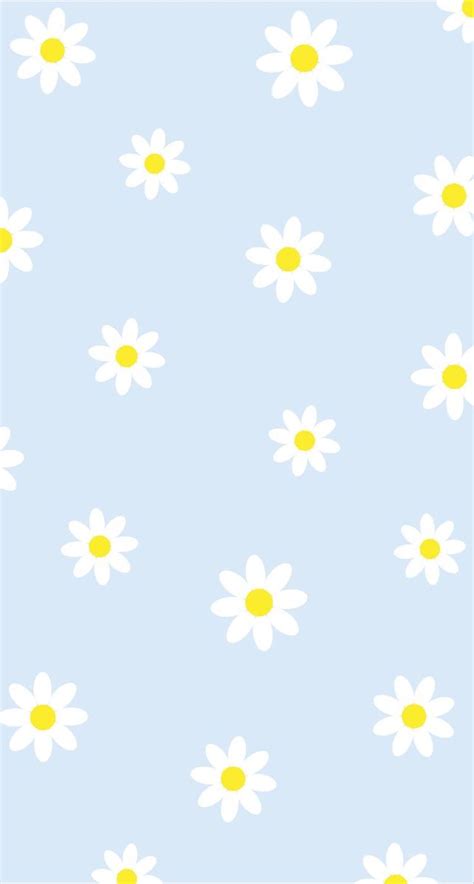 Baby Blue Daisy Simple Iphone Wallpaper Floral Print Wallpaper