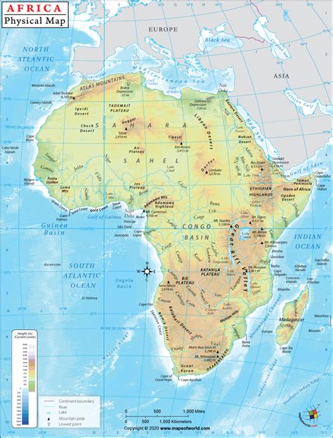 Africa Physical Map Physical Map Of Africa