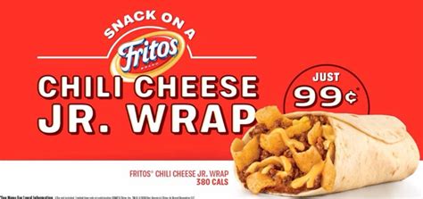Sonic Welcomes Back Fritos Chili Cheese Jr Wrap Chili Cheese Chili