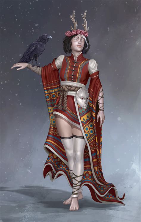 Rf Eladrin Warlock Of The Raven Queen Characterdrawing