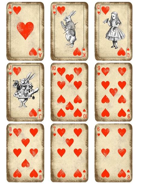 Kitty Playing Cards Printable Alice In Wonderland Play Card Printab