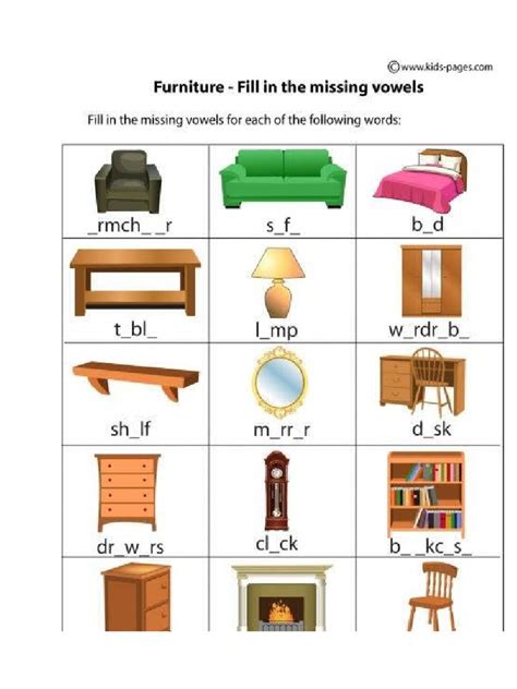 Objects In A House Vocabulary Pdf