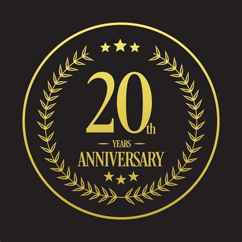 Luxury 20th Anniversary Logo Illustration Vectorfree Vector
