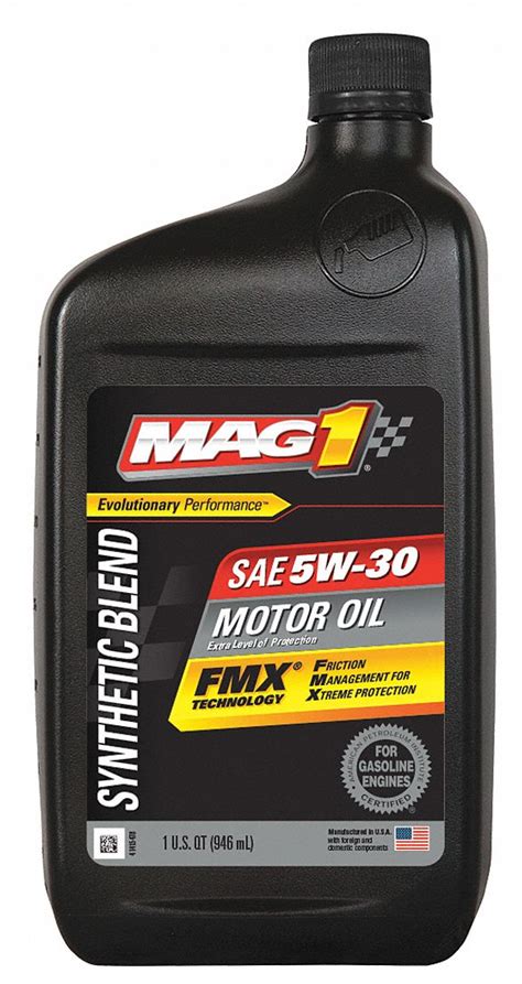 Mag 1 Synthetic Blend Engine Oil 1 Qt Bottle Sae Grade 5w 30 Amber