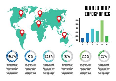 Infographic With World Map Vector Free Download
