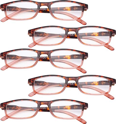 Bfoco 5 Pairs Small Lens Reading Glasses Design Readers For