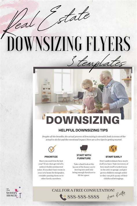 Downsizing Flyers 3 Templates Real Estate Downsize 55 Etsy In 2021