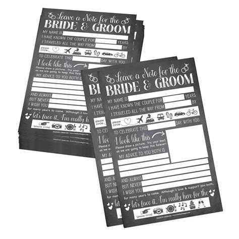 Buy 25 Wedding Advice Cards For Bride And Groom Wedding Guest Book