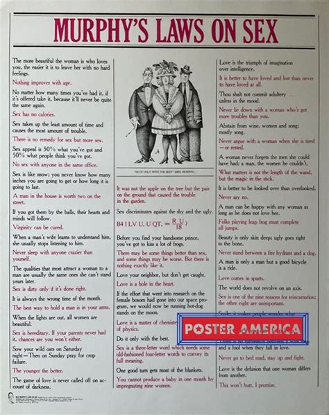 Murphys Laws On Sex Original 1981 Vintage 24 X 305 Poster Posteramerica