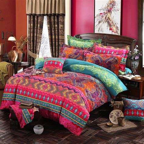 Bohemian Bedding Set Luxury 4pcs Bed Linens Set King Queen