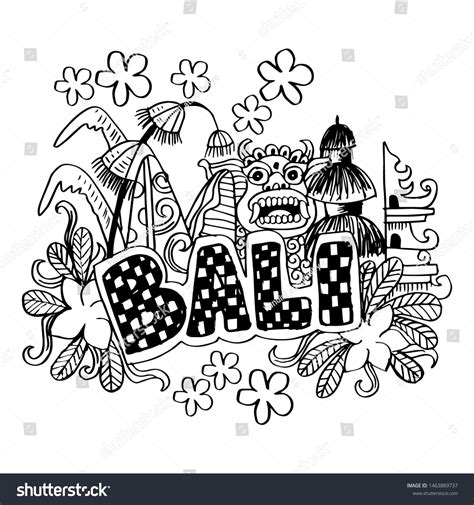 Bali Sign On Hand Drawn Doodle Stock Vector Royalty Free 1463889737