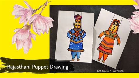 Rajasthani Puppet Drawing For Kids And Beginners Easy Acrylic Art For