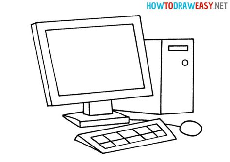 How To Draw Computer For Beginners Computer Drawing Pc Drawing