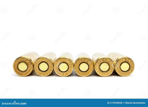 Bullets Bottom Isolated On White Background Cartridges 7 Stock Photo